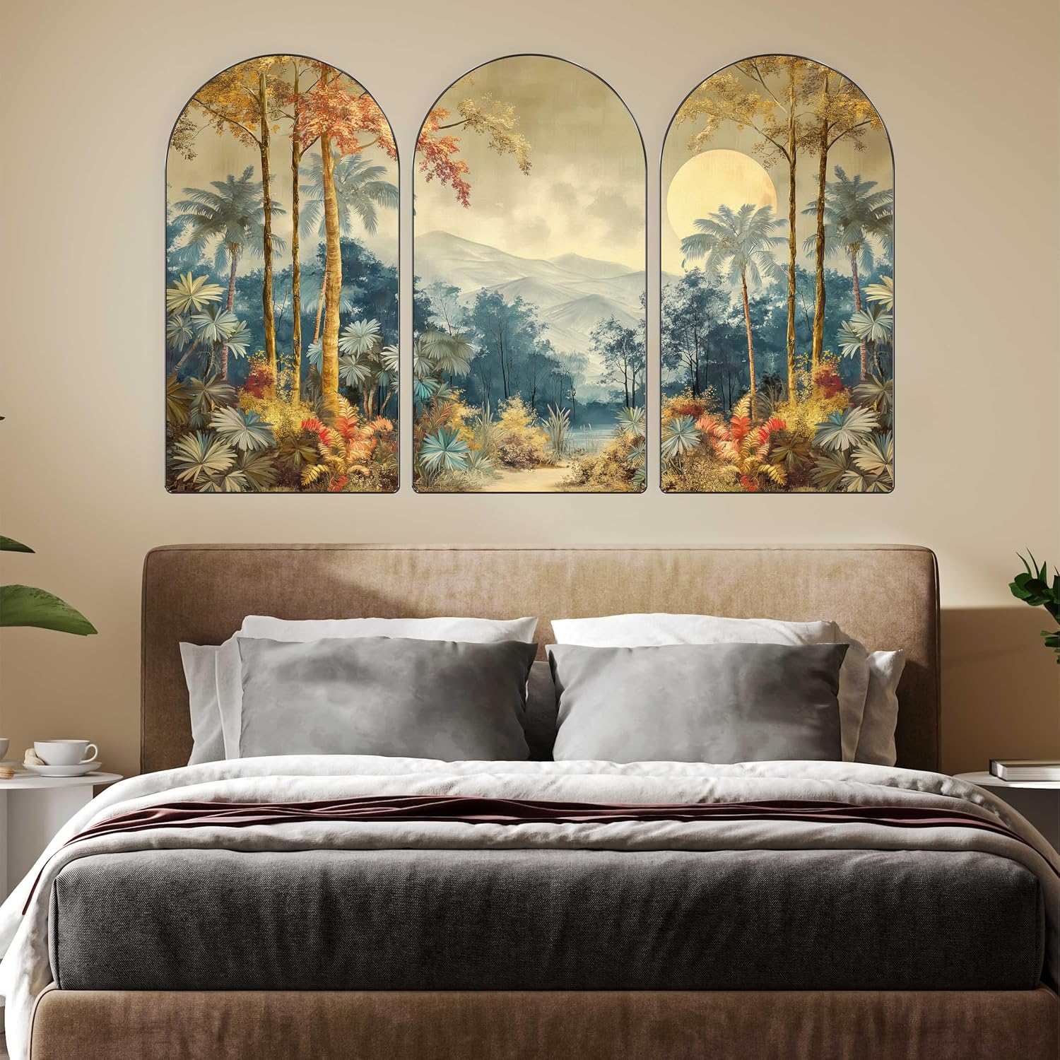 Livin'luxe Set of 3 Nature Scene with Palm Trees Wall Painting for Living Room, Bedroom, Hotels - Big Size stylish frame 50 inch x 30 inch Wall Art for Home Decoration RPNL-24 - Image 3
