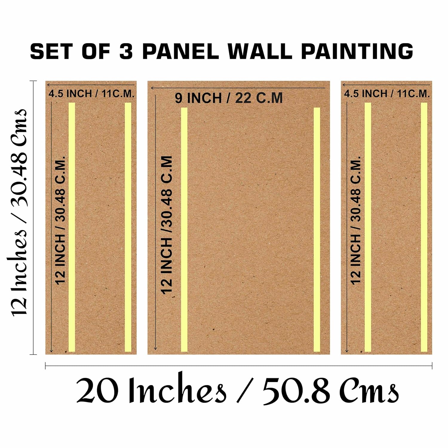 SAF deer Paintings for Wall Decoration - Set Of 3, 3d modern art Painting for Living Room Large Size with Frames for Home, Office painting 50.8 cm x 30.48 cm SANFJM36036-Engineered Wood - Image 5