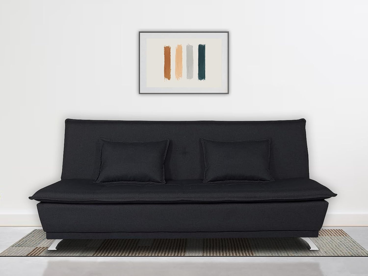 Adorn India Arden 4 Seater Sofa Cum Bed 4 x 6 (Black) (3 Year Warranty) - Image 2