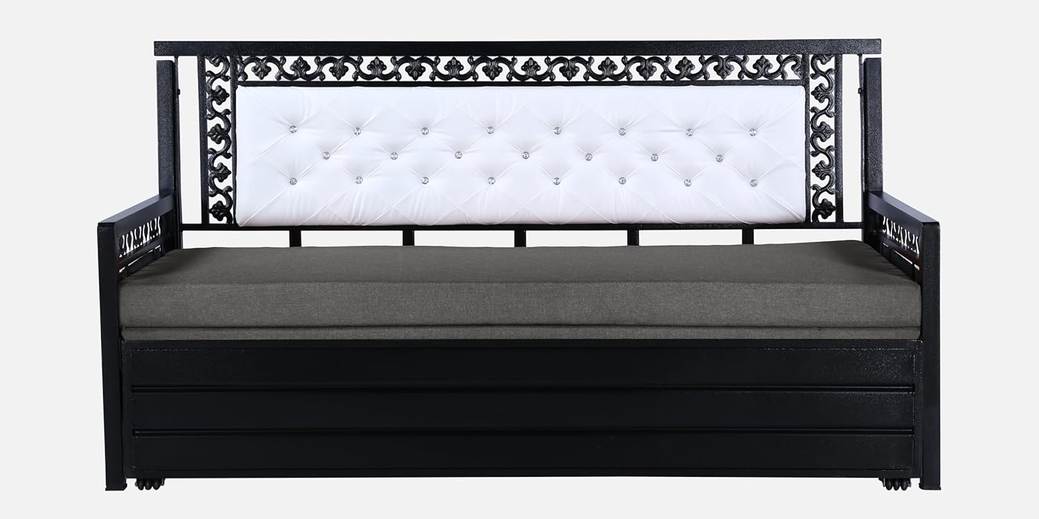 Carbin 3 Seater Metal Sofa Cum Bed with Hydraulic Storage | Single Size Sofa Cum Bed | 3 Seater Sofa Set, Metal Sofa Set for Living Room (Steel Gray, Single) - Image 2