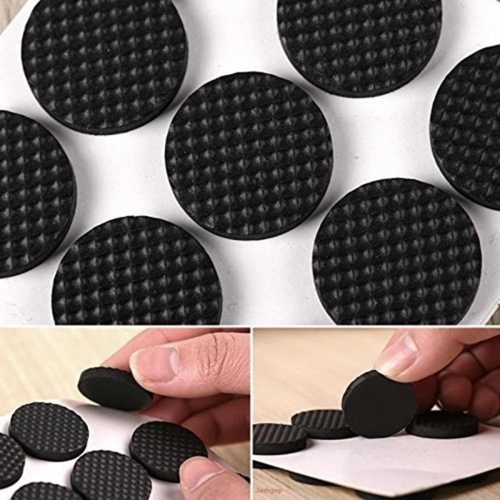 Furniture Pads Kit || Round Rubber Floor Protector Non Slip Furniture Pads Sofa Bed, Dining Table,Dining Chairs Balance Pad Noise Insulation Pad,3.5 CM, Black, 8 Pcs - Image 2