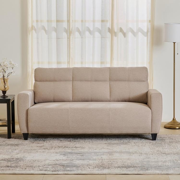 Home Centre 3 Seater Helios Emily Fabric Sofa| Fabric Sofa| (Beige) |1 Year Warranty - Image 2