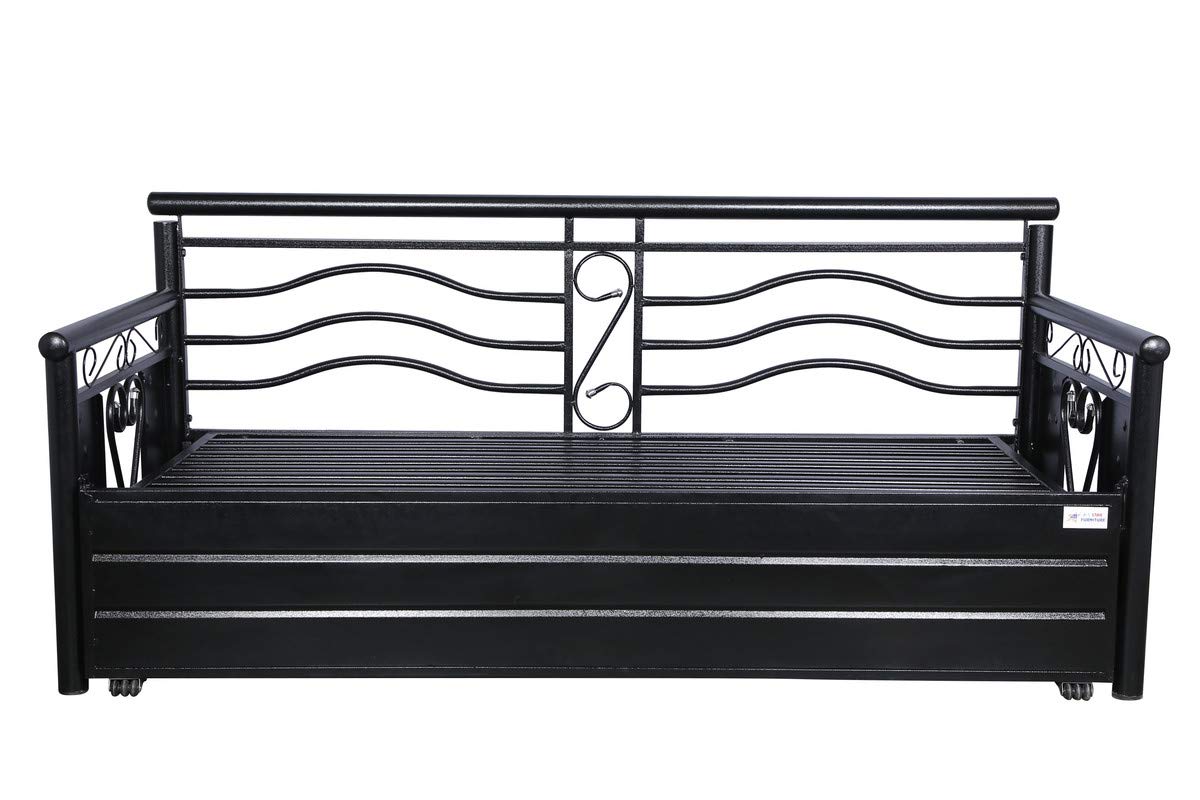 Metal Sofa Cum Bed with Hydraulic Storage Queen Size Bed Texture Finish - Colour White by A1 Star Furniture.|A1SFSC27| - Image 2