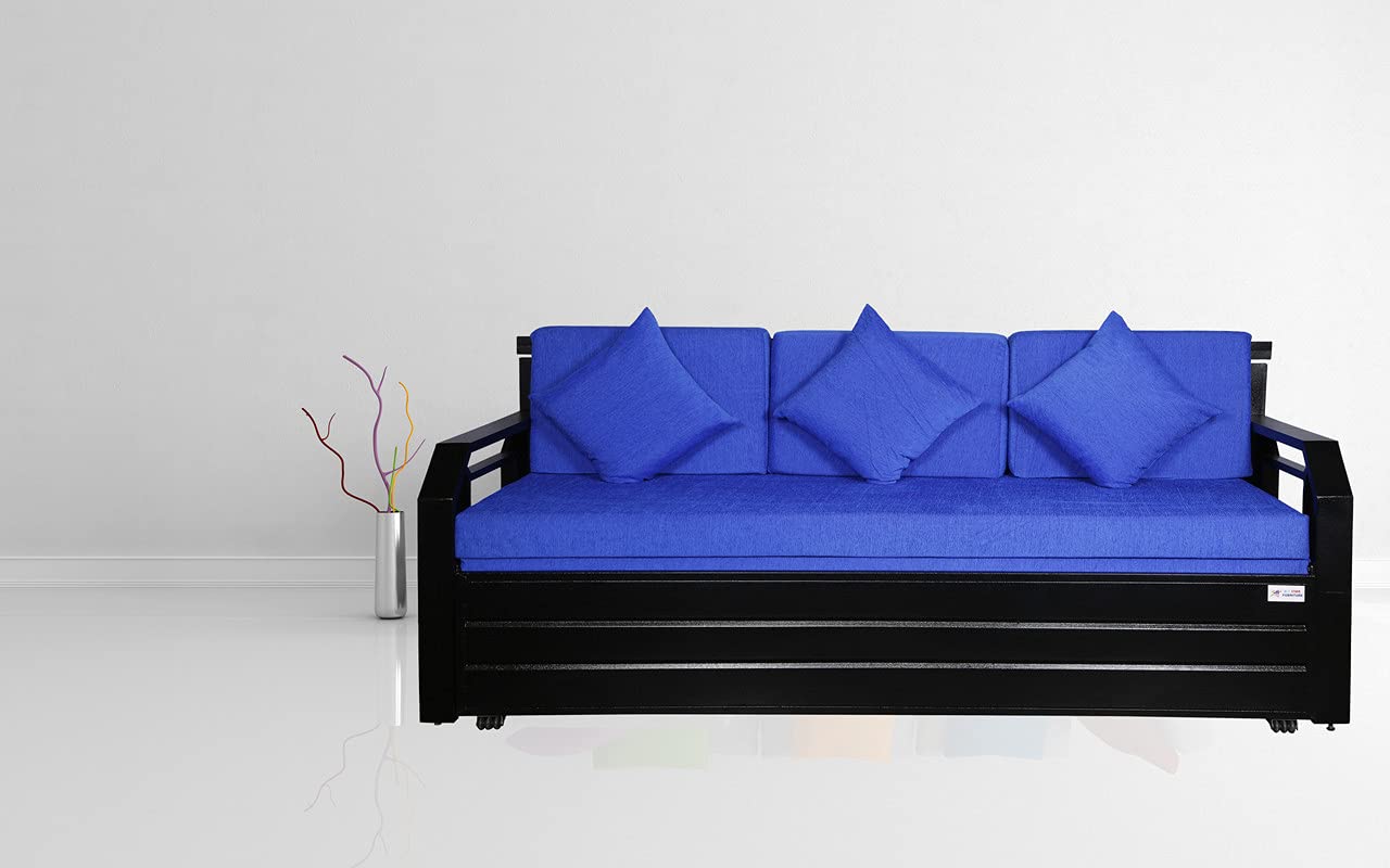 Metal Sofa Cum Bed with Hydraulic Storage Single Size Bed Texture Finish - Colour White by A1 Star Furniture.|A1SFSC53| - Image 2