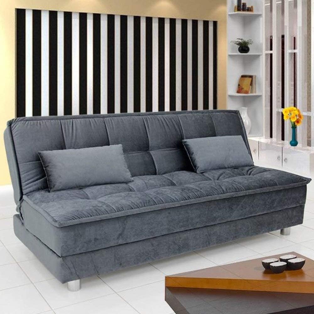 Sleepify Gaiety 3 Seater Fabric Sleeper Supersoft Sofa Cum Bed - (Grey) - Image 2