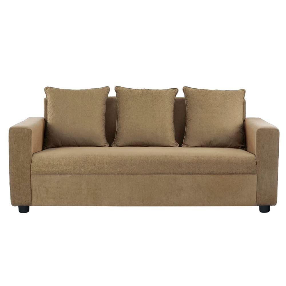 Wakefit Sofa Set | 1 Year Warranty | Sofa 3 Seater, 3 Seater Sofa for Living Room, Wooden Sofa Set, Couch for Living Room – Solatio(Jio : Amphora Brown)